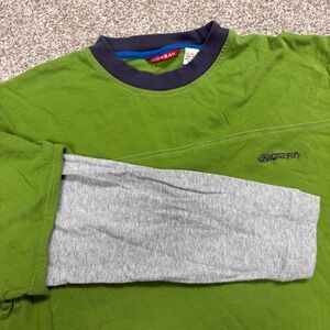 Unionbay Y2K T-Shirt Mens XL Green Grey Layered Long Sleeve Striped Cotton Logo